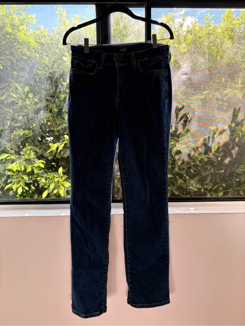 NYDJ Marilyn Straight Lift Tuck Dark Wash Jeans Size 8